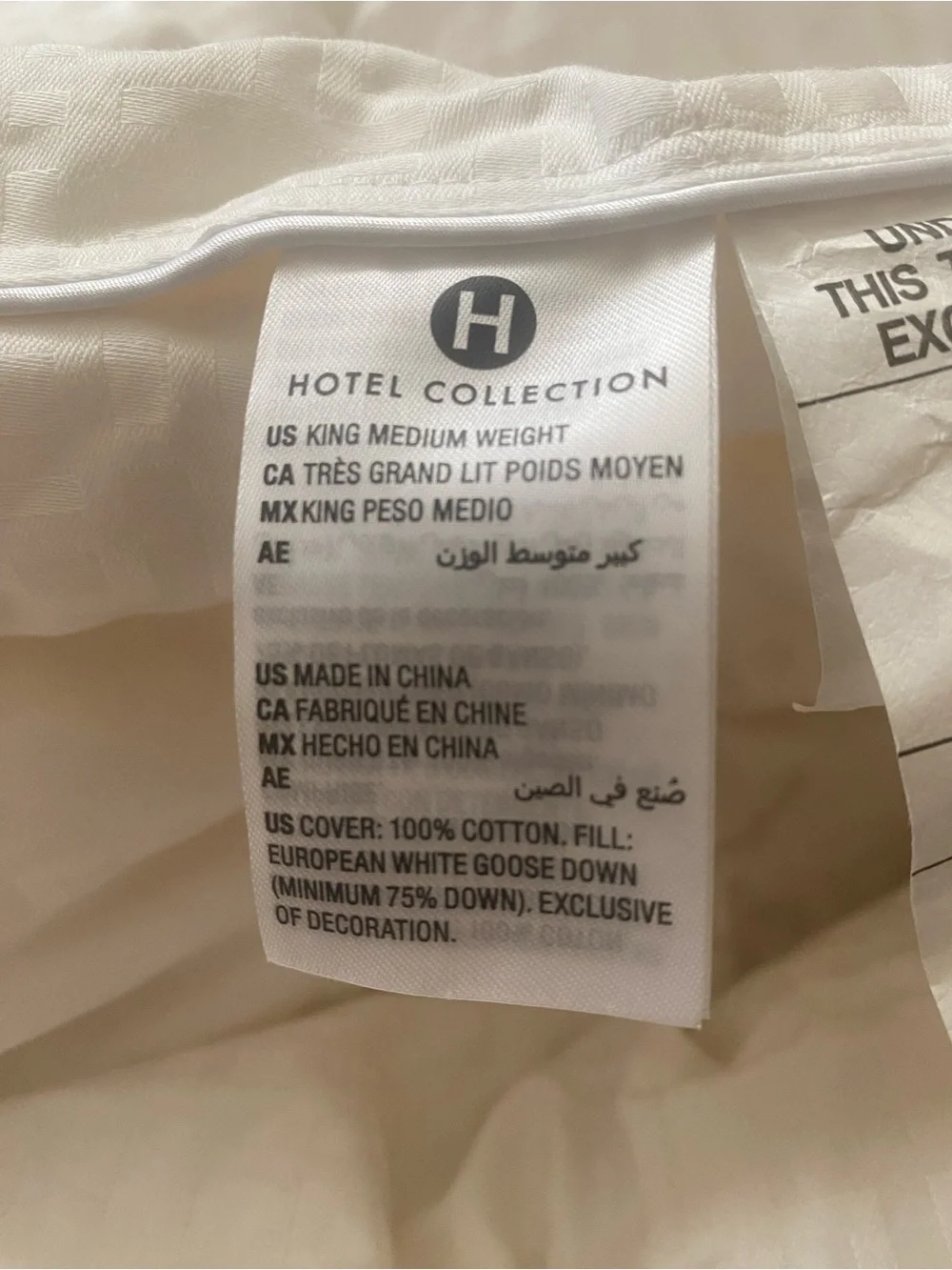 Hotel Collection Goose Down Comforter - White king Medium Weight